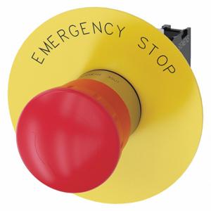 SIEMENS 3SU1150-1HB20-1CG0 Emergency Stop Push Button, 22 mm Size, Maintained Push/Twist, Red, 1Nc | CU2RTH 411J86