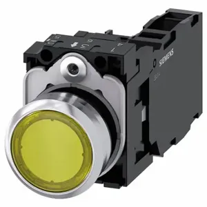 SIEMENS 3SU1152-0AB30-1FA0 Illuminated Push Button, Momentary, Yellow, 24V Ac/Dc, Led, 1No/1Nc | CU2UGQ 411K64