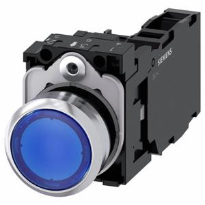 SIEMENS 3SU1152-0AB50-1FA0 Illuminated Push Button, Momentary, Blue, 24V Ac/Dc, Led, 1No/1Nc | CU2UGC 411K65