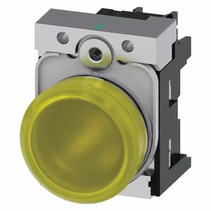 SIEMENS 3SU1153-6AA30-1AA0 Pilot Light Complete, 22 mm Size, Full Volt, 120VAC, Yellow, LED | CU2VTA 411J89