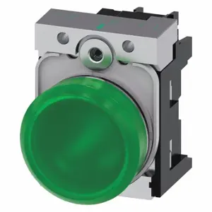 SIEMENS 3SU1153-6AA40-1AA0 Pilot Light Complete, 22 mm Size, Full Volt, 120VAC, Green, LED | CU2VTF 411J90