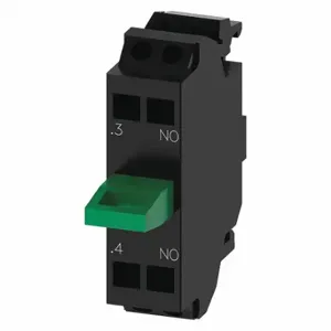 SIEMENS 3SU14002AA103BA0 Contact Module, Gen Purpose, 1No, Black/Green | CU2RKY 56JX12