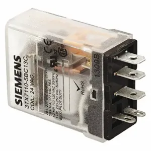 SIEMENS 3TX71105BF13C Plug-In Relay, Socket Mounted, 15 A Current Rating, 120VAC, 5 Pins/Terminals, SPDT | CP4MCP 56JX21