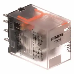 SIEMENS 3TX7111-3DC03C Plug-In Relay, Socket Mounted, 12 A Current Rating, 24V DC, 8 Pins/Terminals, DPDT | CP4MCL 56JX26