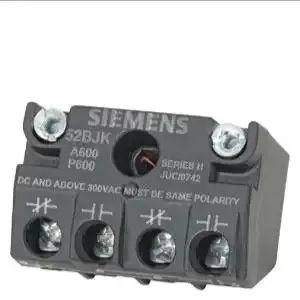 SIEMENS 52BJK Contact Block, 30 mm Size, Operator, 1Nc/1No, 10A Ac/5A Dc, 600VAC/Dc | CU2RKM 6EXD8