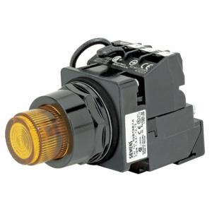 SIEMENS 52BT6D9A Illuminated Push Button, Maintained/Momentary, Amber, 24V Ac/Dc | CU2TQM 41H076