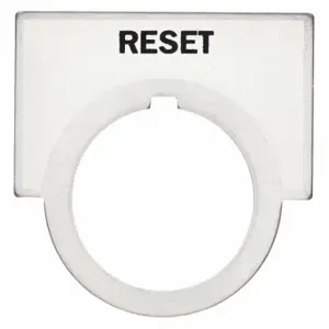 SIEMENS 52NL14 Legend Plate, Reset, 1/2 Round, Aluminum, Brushed Aluminum, 1.44 Inch Height, 2 Inch Wd | CU2URZ 6EXE6