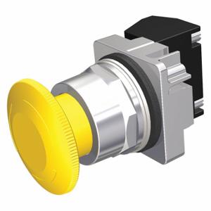 SIEMENS 52PR8W4A Non-Illuminated Push Button, 30 mm Size, Maintained Push/Turn To Release, Yellow | CU2VHQ 22KU71