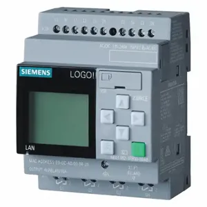 SIEMENS 6ED10521FB080BA1 Logic Module, 115 to 230V AC/DC, 10 A 3 A, 8 Digital Inputs, 4 Outputs, Relay, LCD | CU2UUC 784F96