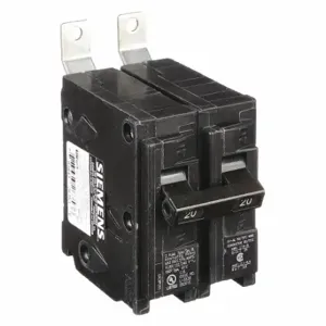 SIEMENS B220 Miniature Circuit Breaker, 20 A, 120/240V AC, Single Phase, 10kA at 120/240V AC, Std | CU2VEF 3CMZ4