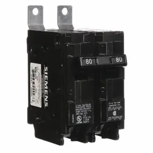 SIEMENS B280 Miniature Circuit Breaker, 80 A, 120/240V AC, Single Phase, 10kA at 120/240V AC | CU2VDW 6EVP9