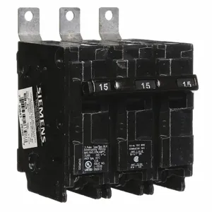 SIEMENS B315H Molded Case Circuit Breaker, 3P, 15A, Thermal Magnetic Trip | CE6KYJ