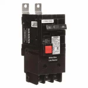 SIEMENS BE220H Miniature Circuit Breaker, 20 A, 120/240V AC, Single Phase, 22kA at 120/240V AC | CU2VBC 6FMF6