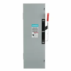 SIEMENS DTF361 Safety Switch, Fusible, 30 A, Three Phase, 600V AC, Galvanized Steel, Indoor | CU2WKT 31ED23