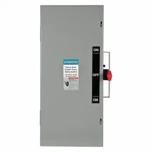 SIEMENS DTNF363 Safety Switch, Non-Fusible, 100 A, Three Phase, 600 Vac, Galvanized Steel, Indoor | CU2WMP 20RA73