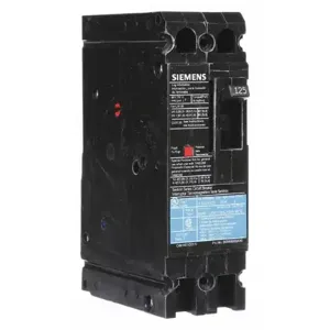 SIEMENS ED42B125 Molded Case Circuit Breaker, 125 A, 480 VAC, 2 P, 18 kAIC @ 480 VAC | AG8MUY