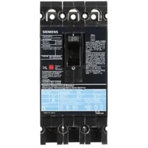 SIEMENS ED63B020 Bolt On Circuit Breaker Ed 20 Amp 600vac 3p 25kaic@480v | AG8MVY