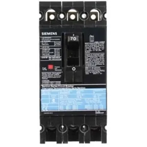 SIEMENS ED63B070 Bolt On Circuit Breaker Ed 70 Amp 600vac 3p 25kaic@480v | AG8MWG