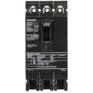 SIEMENS ED63S125A Bolt On Circuit Breaker Ed 125 Amp 600vac 3p 25kaic@480v | AG8MWT