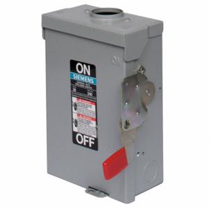SIEMENS GF223NR Safety Switch, Fusible, 100 A, Single Phase, 240V AC, Galvanized Steel, Indoor/Outdoor | CU2WGX 6FNF7