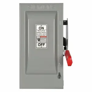 SIEMENS HF261 Safety Switch, Fusible, 30 A, Single Phase, 600V AC, Galvanized Steel, Indoor | CU2WRE 20RC78