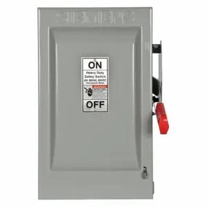 SIEMENS HF262 Safety Switch, Fusible, 60 A, Single Phase, 600 Vac, Galvanized Steel, Indoor | CU2WLD 20RC79