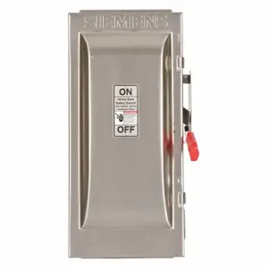 SIEMENS HF323S Safety Switch, Fusible, 100 A, Three Phase, 240 Vac, 304 Stainless Steel, Indoor/Outdoor | CU2WGZ 20RC13