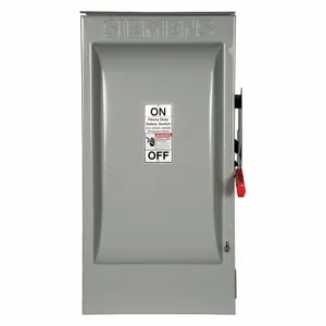 SIEMENS HF324NR Safety Switch, Fusible, 200 A, Three Phase, 240V AC, Galvanized Steel, Indoor/Outdoor | CU2WJH 31ED30