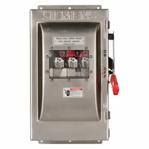 SIEMENS HF362SW Safety Switch, Fusible, 60 A, Three Phase, 600 Vac, 304 Stainless Steel, Indoor/Outdoor | CU2WLL 20RD03