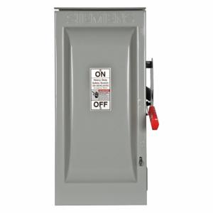 SIEMENS HF363NR Safety Switch, Fusible, 100 A, Three Phase, 600V AC, Galvanized Steel, Indoor/Outdoor | CU2WRD 20RC31