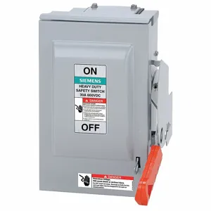 SIEMENS HF362RPVPG Disconnect Switch, Fusible, 60 A, 600 Vac, Indoor/Outdoor, Positive Polarity | CU2RRA 30J369