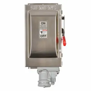 SIEMENS HF363SCH Safety Switch, Fusible, 100 A, Three Phase, 600V AC, 304 Stainless Steel, Indoor/Outdoor | CU2WQW 31ED34