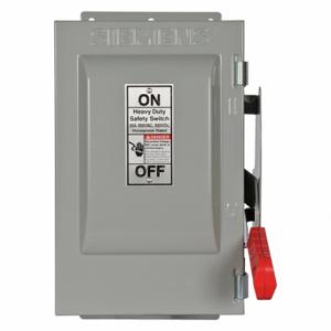 SIEMENS HNF261J Safety Switch, Non-Fusible, 30 A, Single Phase, 600 Vac, Galvanized Steel, Indoor | CU2WNR 20RC94