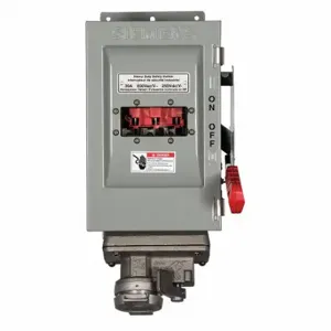 SIEMENS HNF361JCHW Safety Switch, Non-Fusible, 30 A, Three Phase, 600V AC, Galvanized Steel, Indoor | CU2WPD 31ED39