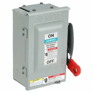 SIEMENS HNF361RPV Disconnect Switch, Non-Fusible, 30 A, 600 Vac, Indoor/Outdoor, 11 Inch X 6 1/2 Inch | CU2RRN 30J360