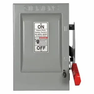 SIEMENS HNF362H Safety Switch, Non-Fusible, 60 A, Three Phase, 600 Vac, Galvanized Steel, Indoor | CU2WQF 20RC91