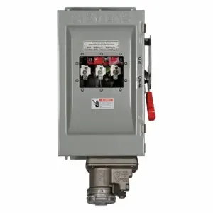 SIEMENS HNF362JCHW Safety Switch, Non-Fusible, 60 A, Three Phase, 600 Vac, Galvanized Steel, Indoor | CU2WQE 20RD15