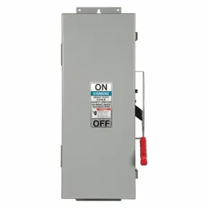 SIEMENS HNF661J Safety Switch, Non-Fusible, 30 A, Three Phase, 600V AC, Galvanized Steel, Indoor | CU2WPF 31ED54