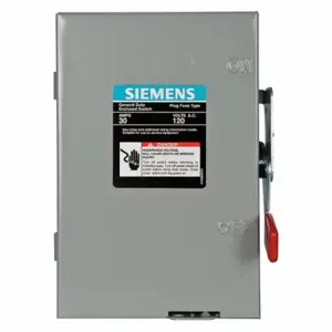 SIEMENS LF111N Safety Switch, Fusible, 30 A, Single Phase, 120 Vac, Galvanized Steel, Indoor | CU2WJU 20RC74