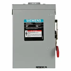 SIEMENS LF111NR Safety Switch, Fusible, 30 A, Single Phase, 120 Vac, Galvanized Steel, Indoor/Outdoor | CU2WJV 20RC76