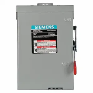 SIEMENS LF211NR Safety Switch, Fusible, 30 A, Single Phase, 240 Vac, Galvanized Steel, Indoor/Outdoor | CU2WJZ 20RC77