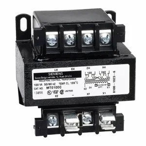 SIEMENS MT0075B Control Transformer, 240VAC/480VAC, 24VAC, Foot, 75 Va Va Rating - Transformer | CU2RNB 44F404