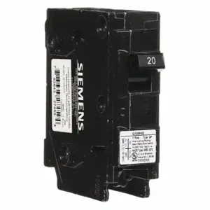 SIEMENS Q120HID Miniature Circuit Breaker, 20 A, 120V AC, Single Phase, 10kA at 120V AC, 1 Poles | CU2VBG 3CNF2