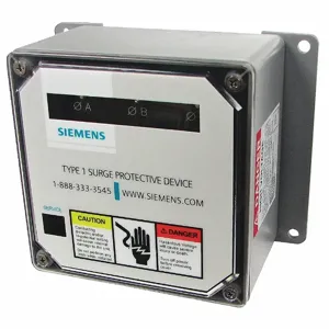 SIEMENS TPS3F1120D2 Surge Protection Device, Three Phase, 480 Vac Delta, Audible Alarm/Led Light, 3 Poles, 4X | CU2XAF 19T313