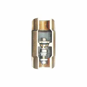 SIMMONS 505SB Check Valve, Single Flow, Inline Spring, Bronze, 1 1/2 Inch Pipe/Tube Size, FNPT x FNPT | CU2YCF 482A30