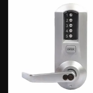 SIMPLEX 5021SWL-26D-41 Mechanical Push Button Lockset, Winston Lever, Entry with Key Override, Satin Chrome, 3 hr | CU2YGA 28XR56