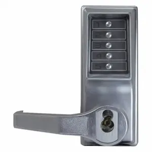 SIMPLEX LL1041B-26D-41 Mechanical Push Button Lockset, Lever, Entry with Key Override/Passage, Left, Satin Chrome | CU2YFX 28XY40