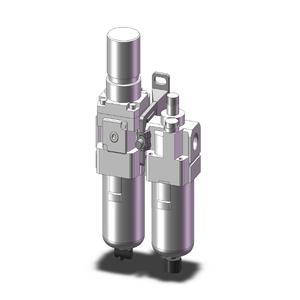 SMC VALVES AC30A-N02-3Z-B Filter/Regler/Schmierstoff-Kombination, 1/4 Anschlussgröße | AN8QML