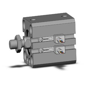 SMC VALVES CDQSB16-15DM-M9BWVL Compact Cylinder, 16 mm Size, Double Acting Auto Switcher | AN4YTX