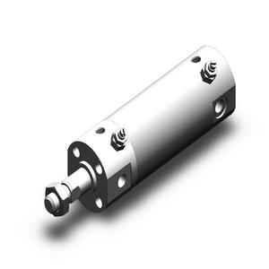 SMC VALVES NCDGBA25-0100 Round Body Cylinder, 25 mm Size, Double Acting Auto Switcher | AL3ZER